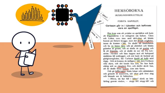 How a language model guesses the next word: An AI reads Strindberg’s The People of Hemsö and works out the probability of which word usually comes next.