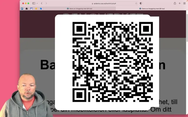Zoomed in: the code always fits: The same zoom as before, but now in the solution: the QR code sits in a box on top of the page and is large, yet the whole code fits within the visible area.